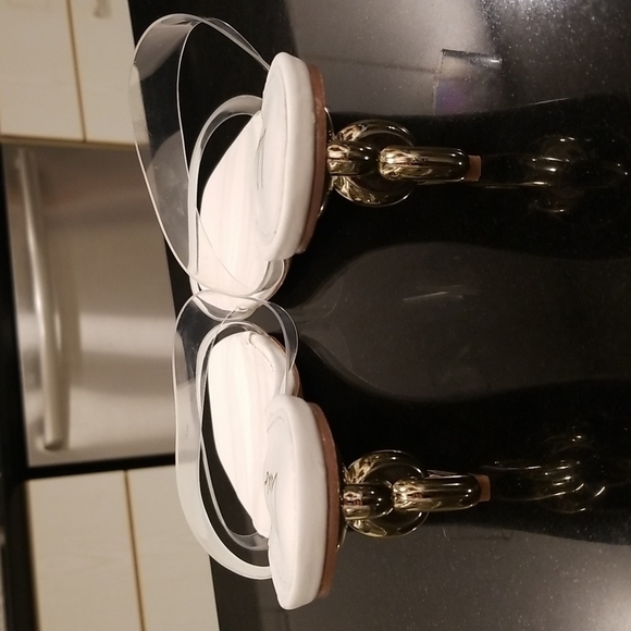 💕LULU'S💕 Arielah White Vinyl High Heel Slide Sandals ~ 8.5 New Without Box - Picture 10 of 14